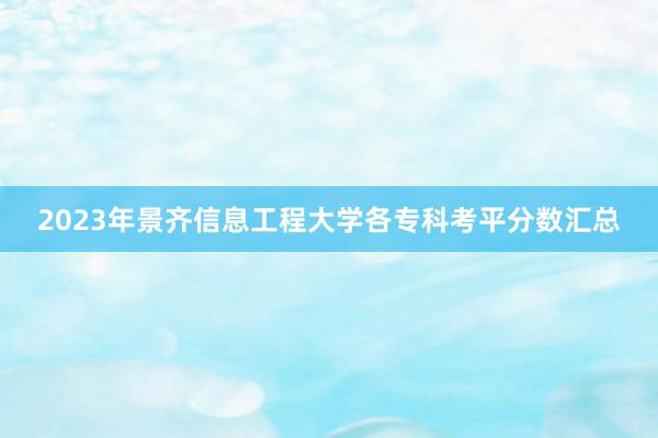 2023年景齐信息工程大学各专科考平分数汇总